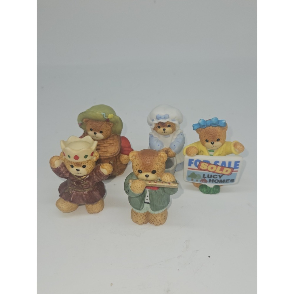 Lot Of 5 Lucy & Me Bear Figurines 1980s/90s